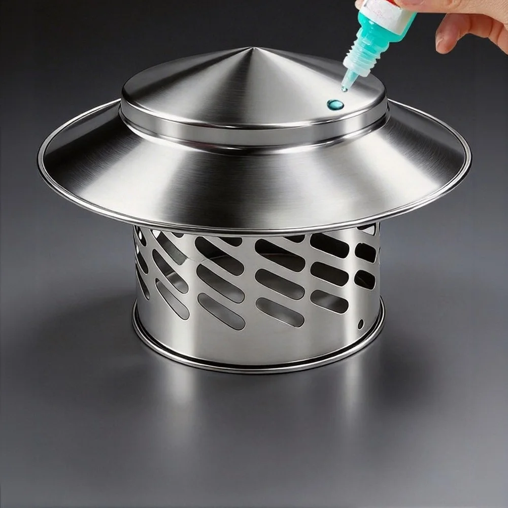 Stainless Steel Roof Rain Cap Umbrella Style for Chimney Vent Fireplace Wood Stove Oil Stove 80mm 110mm 160mm 200mm Silver