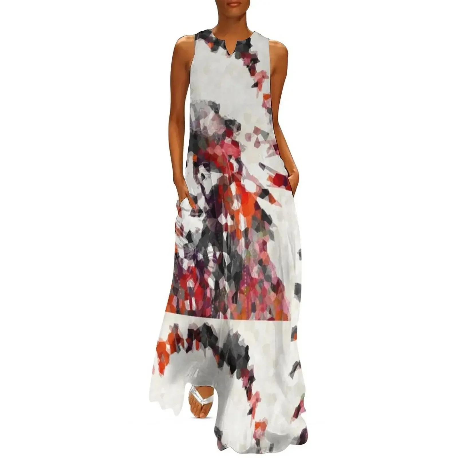 

Native American Art - Modern Chief 2 - By Sharon Cummings Long Dress birthday dress Party dresses for women Dress