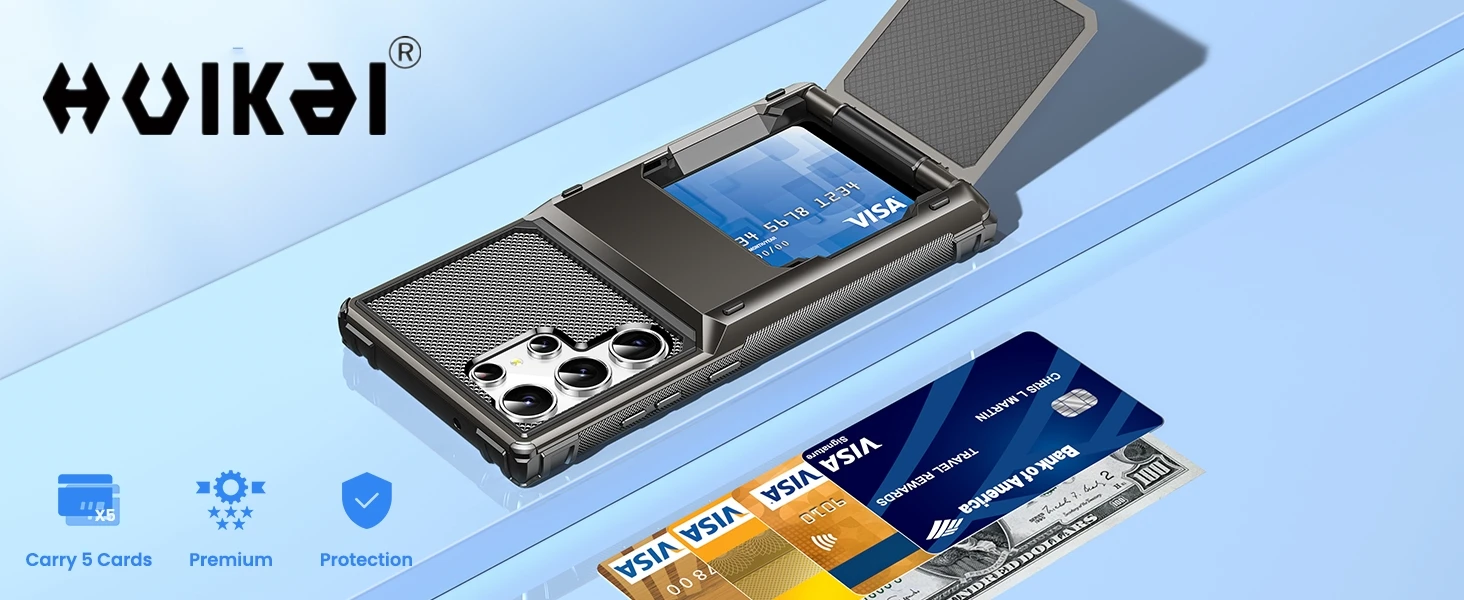 Hülle für Samsung Galaxy S26 Ultra S25 S24 S23 S25 FE A17 A56 A37 mit Kartenhalter, robuste Brieftasche, versteckter Klappschlitz, Schutzhülle – Detail 4