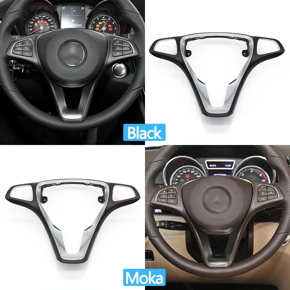 Car Steering Wheel Cover Trim For Benz A B C CLA CLS E GLA GLC GLE Class W176 W246 W205 W117 W218 W213 W156 X253 W292 W166 W448