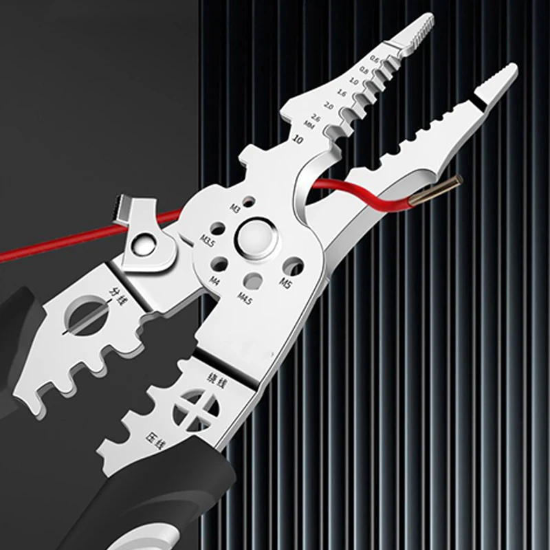 

Electrician Specific Wire Stripping Pliers Multifunctional Electricians Maintenance Anti-Slip Stripper Cable Crimper Pliers Tool