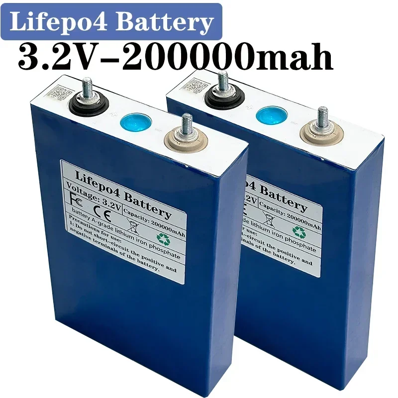 3.2v 200Ah Lifepo4 Battery Grade A Lithium Iron Phosphate for 12v Campers Golf Cart Off-Road Solar Wind Yacht