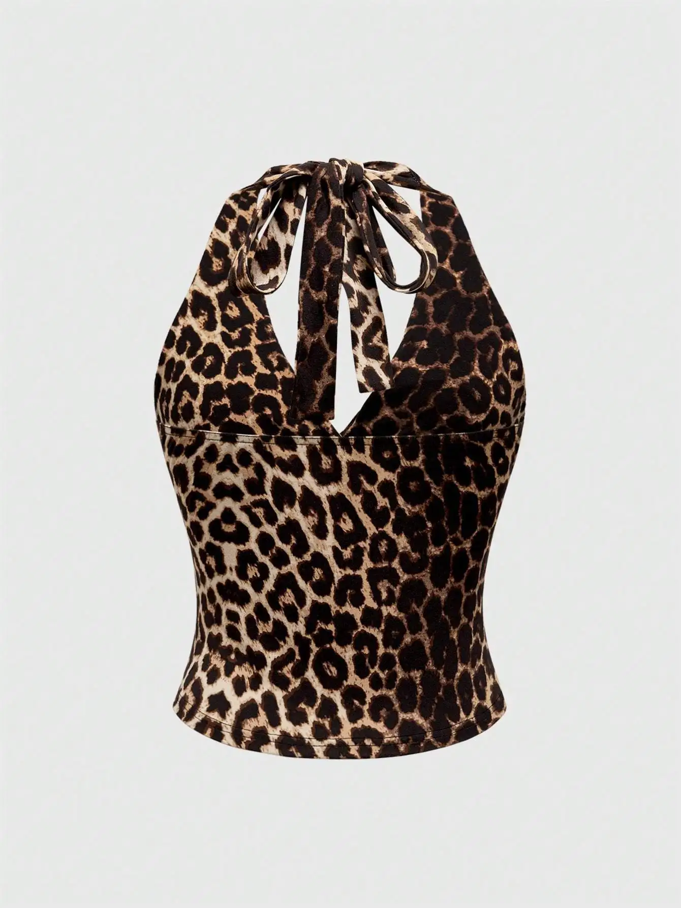 Europäische und amerikanische Frühlings-, Sommer- und Herbst-Bestseller-Leopardenmuster-Casual-Neckholder-Weste – Detail 5