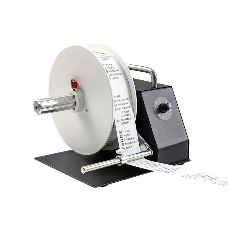 Automatic speed label rewinder