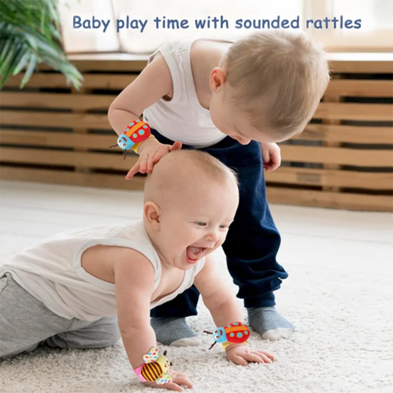 Baby Leuke Cartoon Vroege Onderwijs Bel Speelgoed Puzzel Pols Ring Papieren Bel Pluche Sokken Kinderen Rustgevend Speelgoed