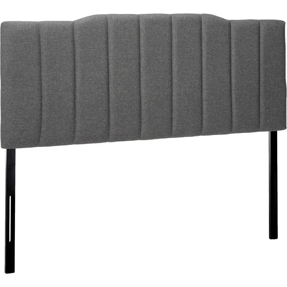 Satish Upholstered Channel Stitched Headboard in Grey, Designed comfort in mind, headboard features high density foam padding