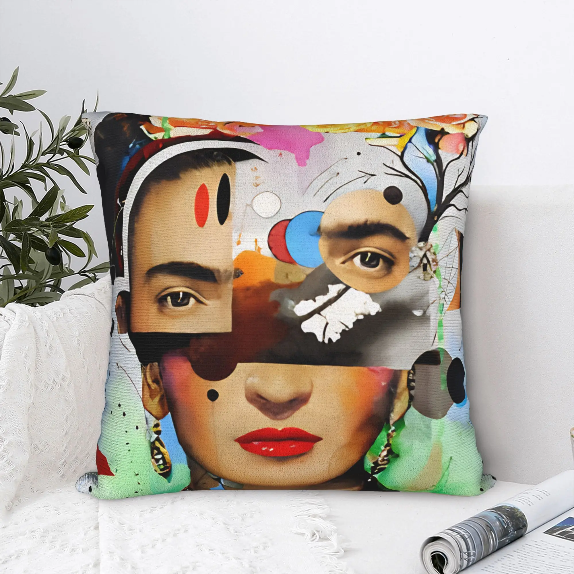 F-Fridas K-Kahlooo Pillow Case  Comfy Pillow Cover For Sofa Home Decoration Kawaii Pillowcases
