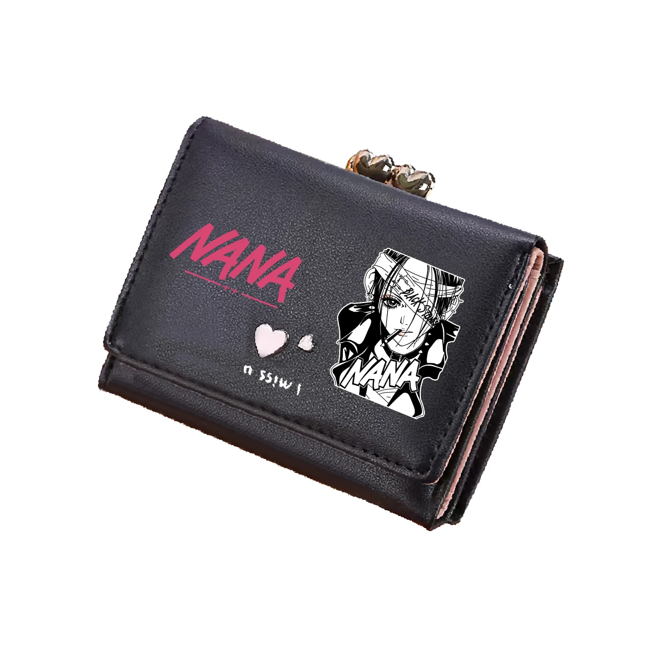 NANA Anime Coins Purses Girls Pink ID Card Holder Cute Short