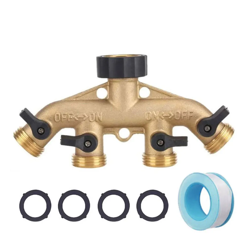 

High Flow Hose Connector Brass Garden Hose Splitter Enhanced Water Flow Connector Efficient Water Flow Design For Gardening