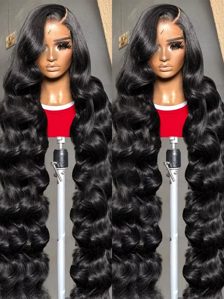 

300 Density 13x4 13x6 HD Body Wave Lace Front Human Hair Wigs Brazilian 40 46 Inches Loose Wavy 360 Lace Frontal Wigs For Women