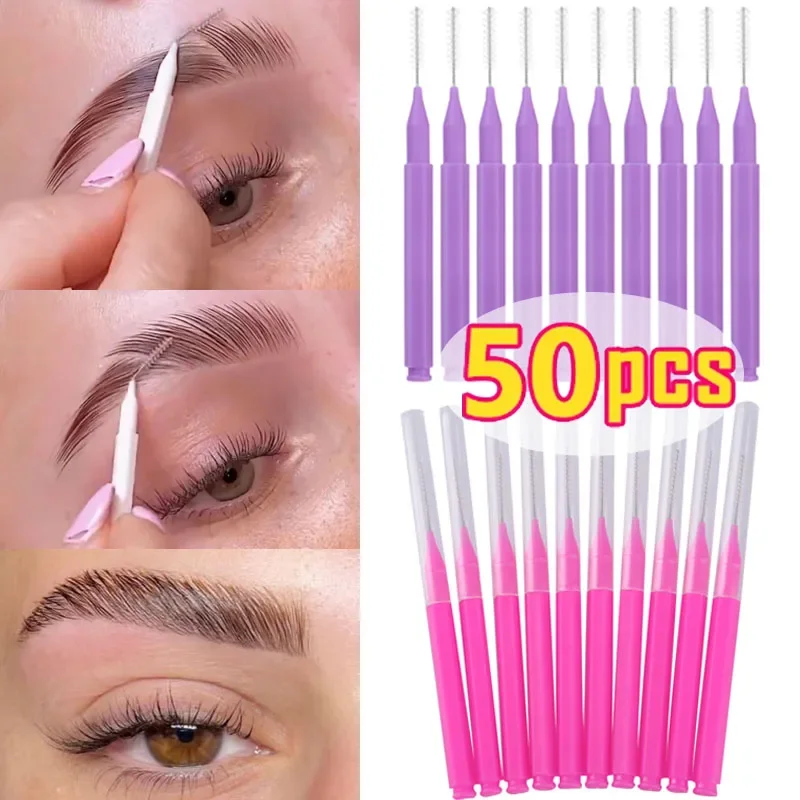 10/20/50PCS Mini Eyebrow Perm Brush Disposable Brow Lifting Brushes Bendable Soft Micro Eyelash Brush Applicators Makeup Tools