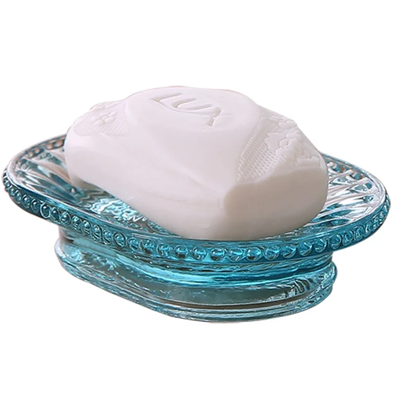 

Glass soap box Household soap box Simple holder Light luxury creative transparent soap dish
