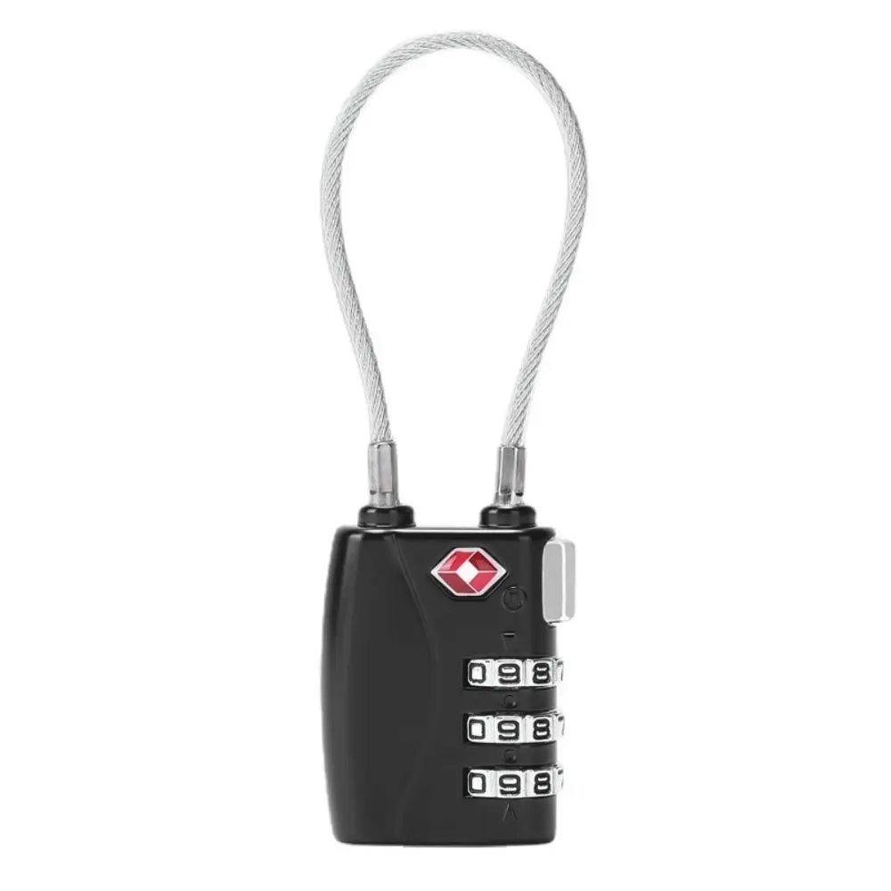 Colorful TSA Customs Password Lock Changeable 3 Digit Code Lock Padlock Anti-theft Wire Rope Combination Lock Luggage