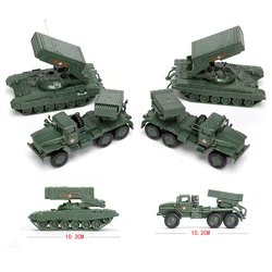 군용 모델 러시아 육군 BM-21 차량 TOS-1 T-14, Armata T90MS 탱크 조립 퍼즐, ZTL11 기갑 차량 조립 장난감, 1/72