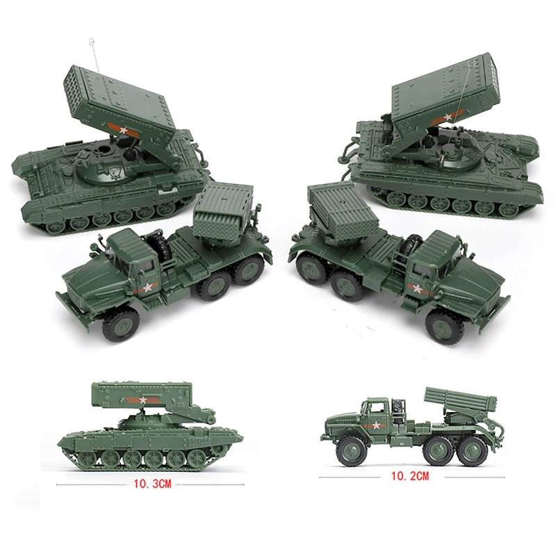 1/72 Military Model Russian Army BM-21 TOS-1 Armoured Vehicle T-14 Armata T90MS Tank Assembly Puzzle Camion Car Building Toys