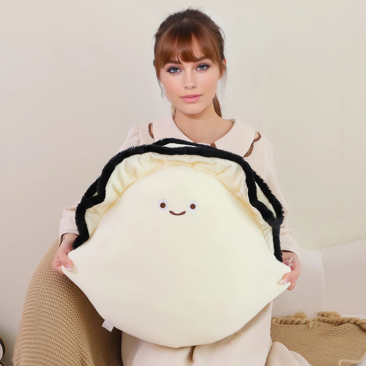 かわいい柔らかいオイスター枕クリエイティブオイスターホームデコレーションぬいぐるみぬいぐるみ綿人形柔らかい肌の人形誕生日プレゼント