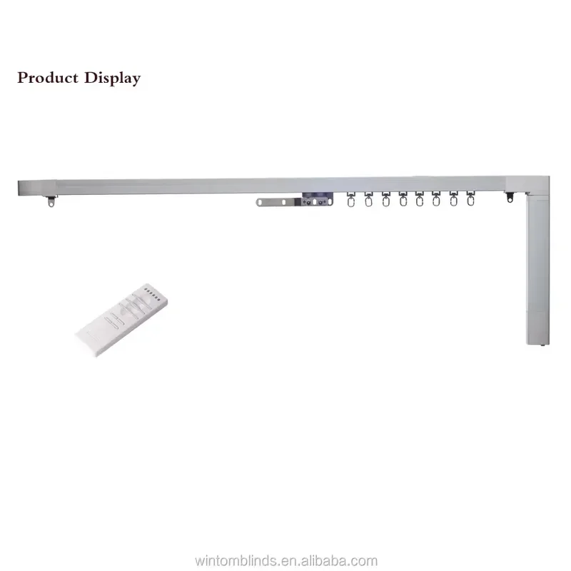 Smart Electric Curtain Track System Remote Control Silent Motor Battery Powered Straight Rail Customizable Bendable Design