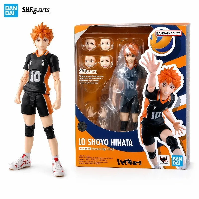 В наличии 100% оригинальная фигурка Bandai S.H.Figuarts Haikyuu Karasuno Shoyo Hinata из аниме, ПВХ, коллекционная, для декора стола, подарок.