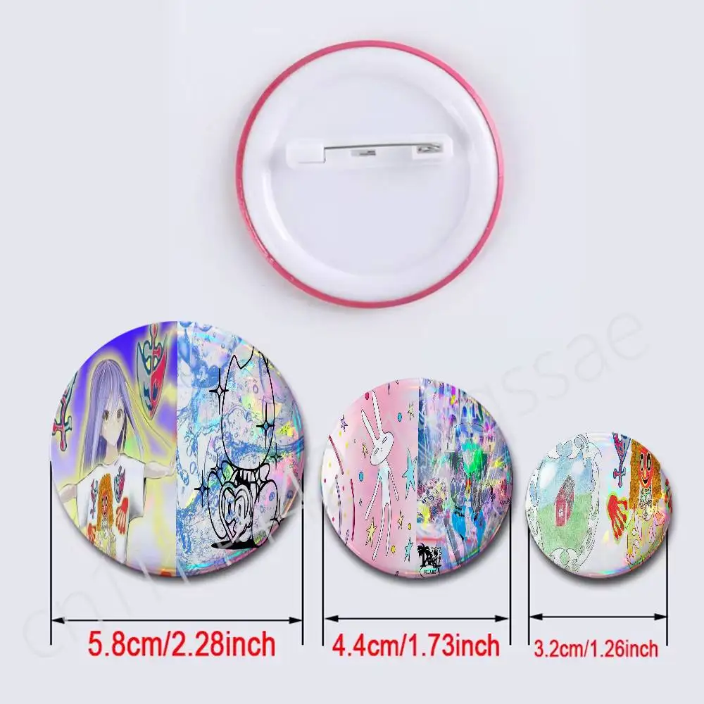 FOR Bladee Drain Gang Badge 2Pcs Set Round Button Pin Brooch 25/32/44/58/75mm Fans Collection Backpack Decor Gift