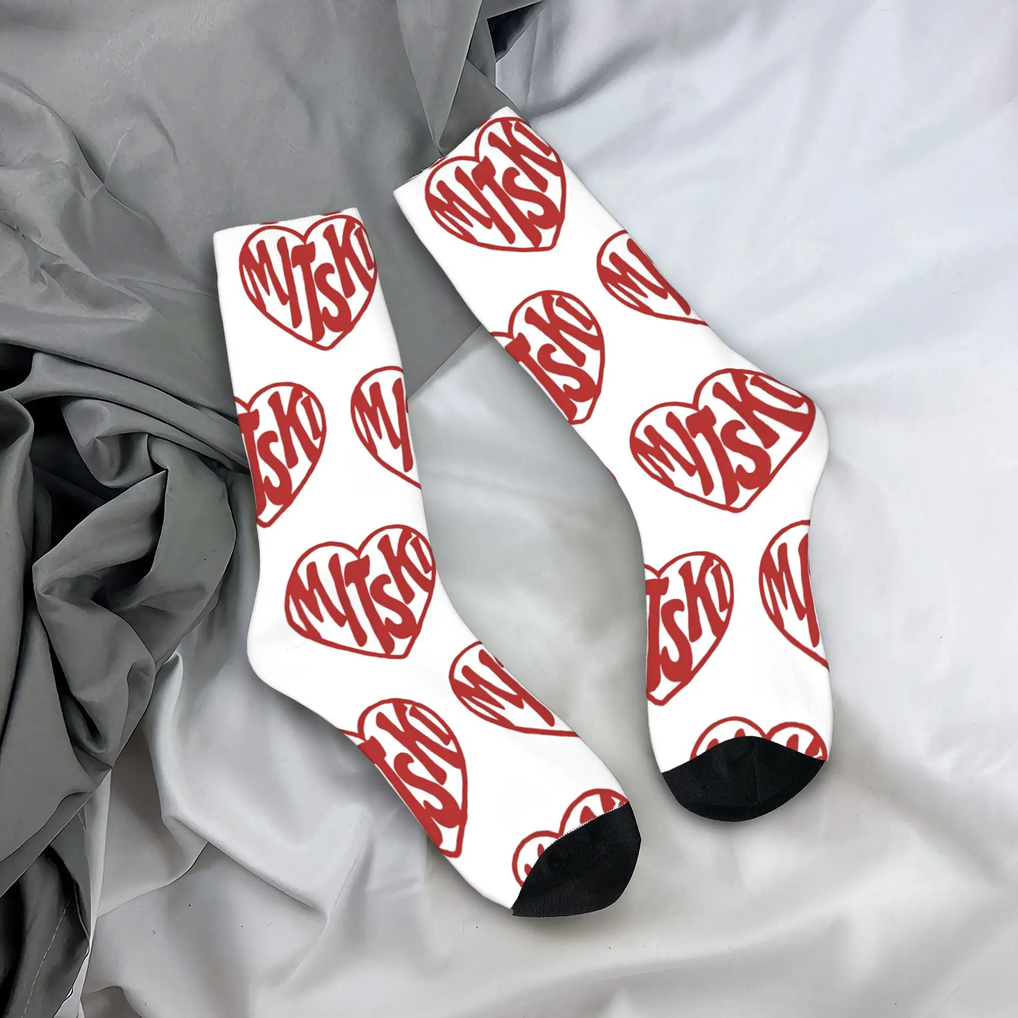 Mitski-Chaussettes absorbant la transpiration pour hommes et femmes, Love Red Hearth, tenues confortables, 03/Wear