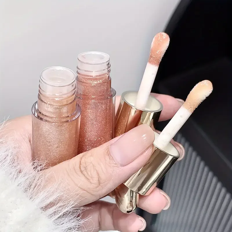 Balsamo per labbra idratante glitterato effetto lucido, rossetto scintillante con cappuccio a forma di cuore, nutriente per tutti i tipi di pelle Trucco labbra