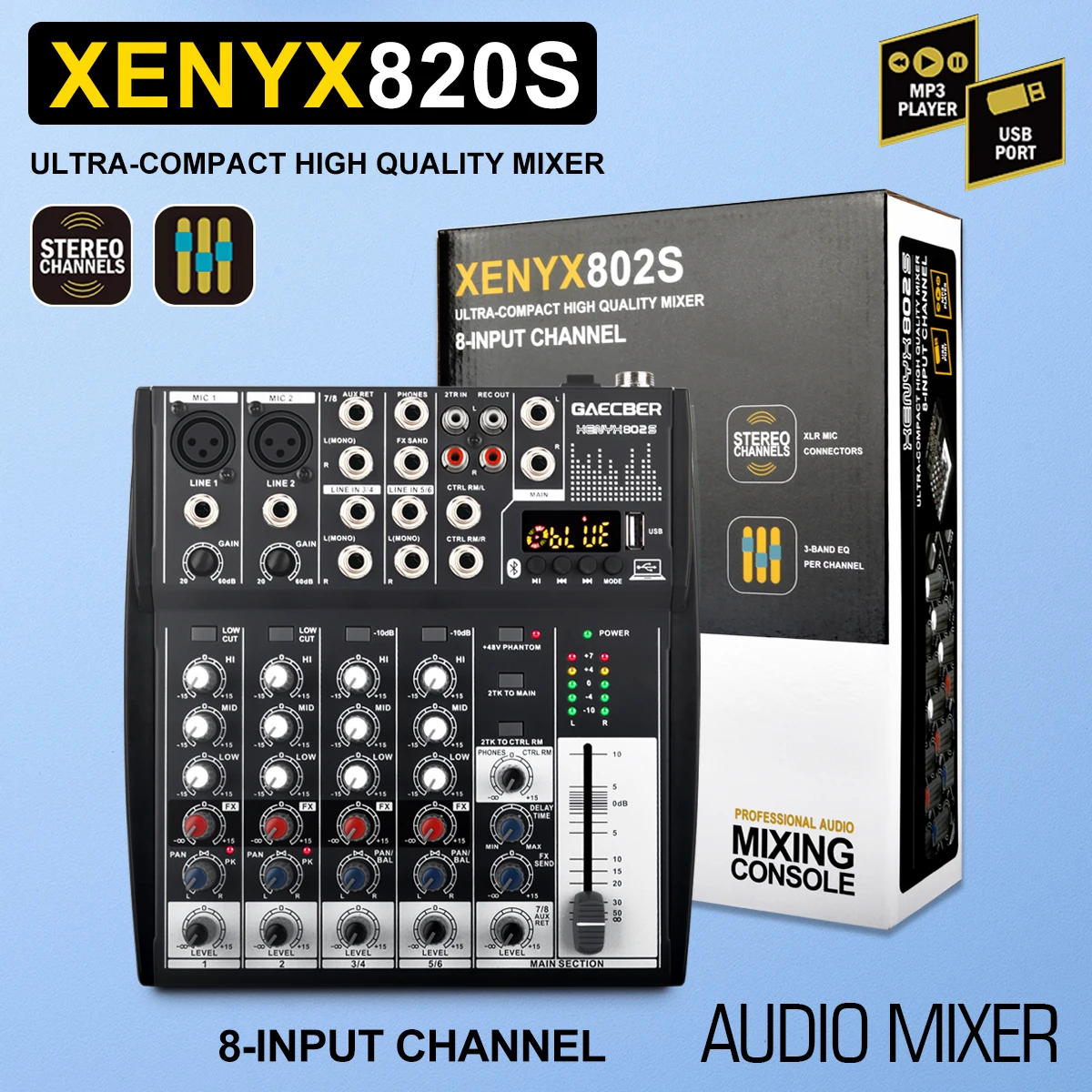 

XENYX802S Professional Reverberation Sound Effector Live Broadcast K-Song Mixer for Home Use