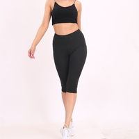 Elastic Capri Fitness Leggins Workout Women Yoga Pants Leggings Summer Girls Balck Running Tights High Waist Mujer
