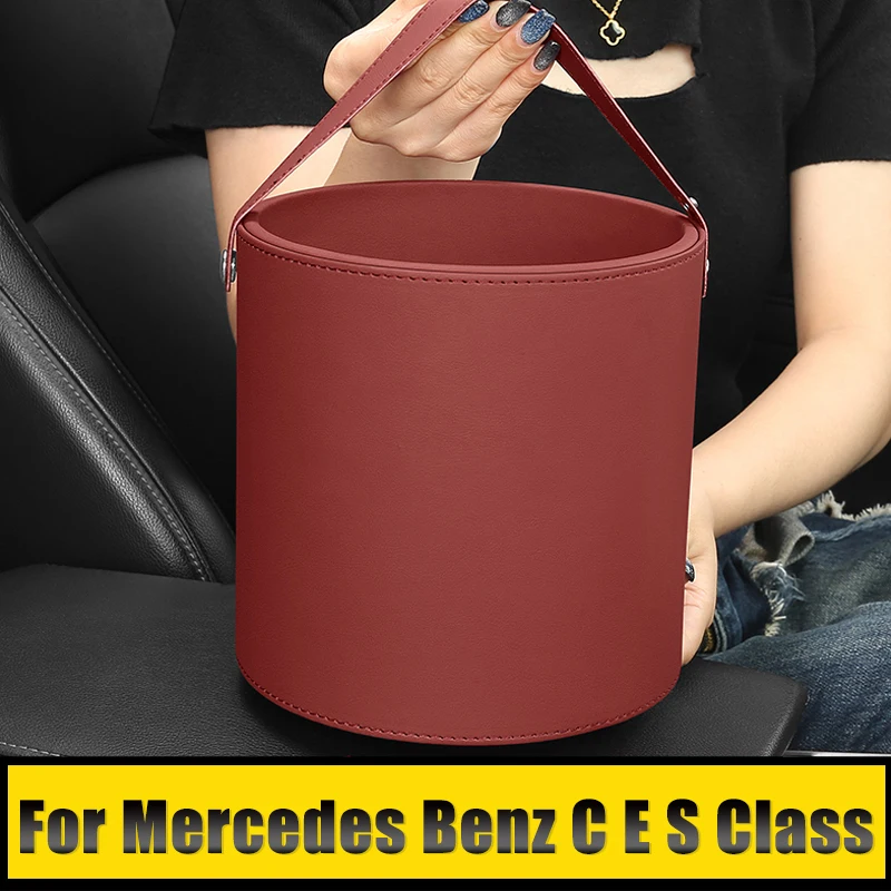 

For Mercedes Benz C E S Class W210 W211 W212 W213 W203 W204 W205 GLC X253 GLK SLK R172 Car Circular Trash Can Sundries Bin Pack