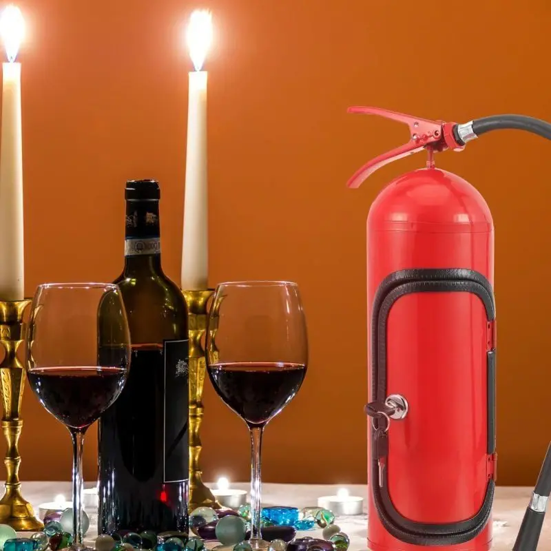 New Fire Extinguisher Mini Bar Novelty Wine Storage Box New Year Birthday Gift For Whisky Loving Fireman Metal Organizer Box