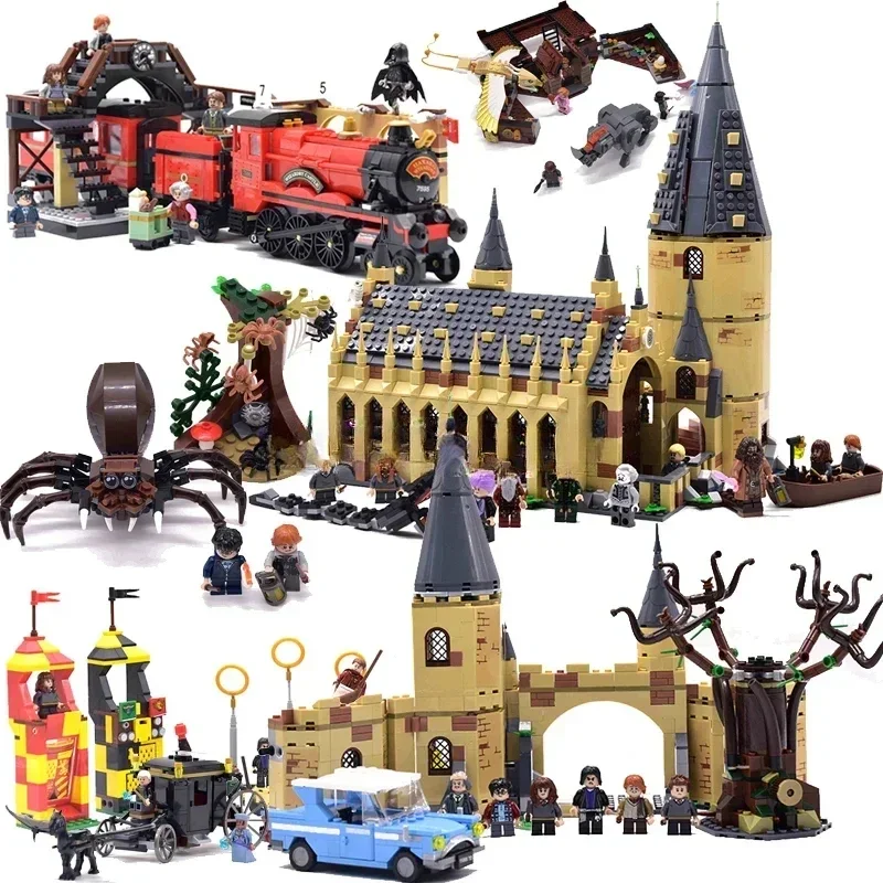 13 Types Anime Book Train Building Block Magical Knight Bus Forbidden Forest Brick Toys for Kids Children Christmas Gifts