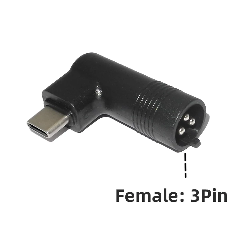 3 Pin to USB Type C Converter Universal DC Jack Power Adapter USB C Connecter for MacBook Lenovo Asus Laptop Tablet Phone