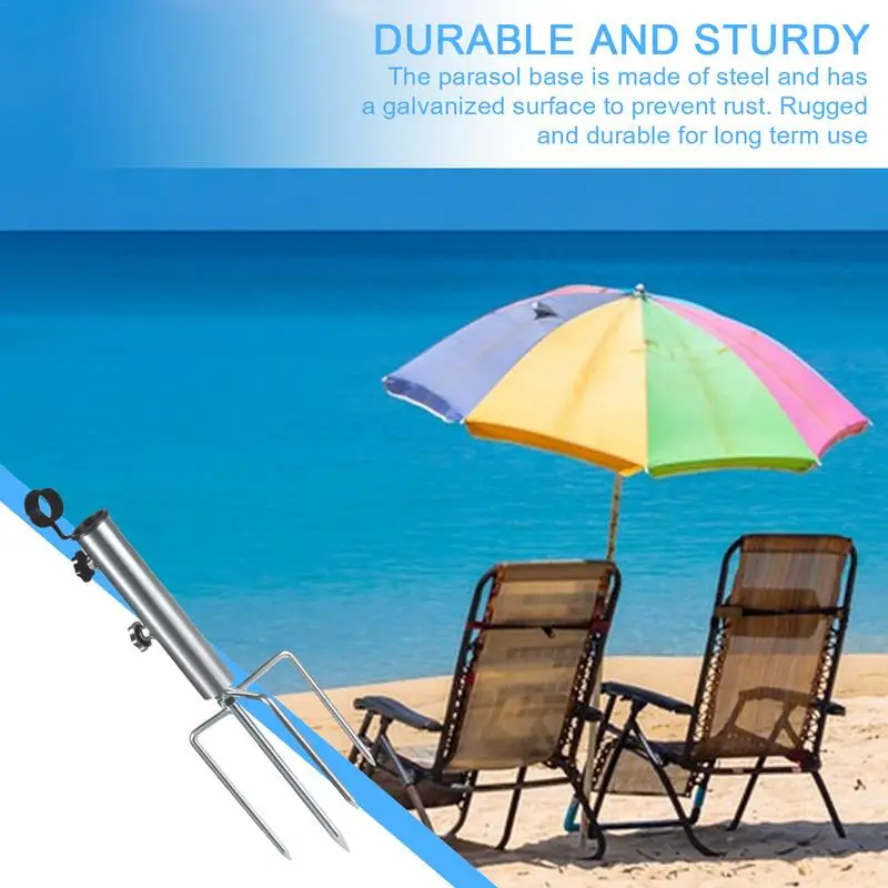 Beach Umbrella Anchor Metal Ground Holder Stand Sand Anchor Outdoor Base Detachable Sturdy Steel Garden Stakes Umbrella Holder