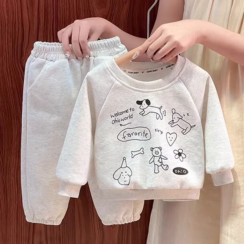 Children Sets Boys Girls Cartoon Autumn Suits Kids Spring Casual Pullover+Pants 2Pcs Outfits Toddler Fashion Sports Sweatshirt