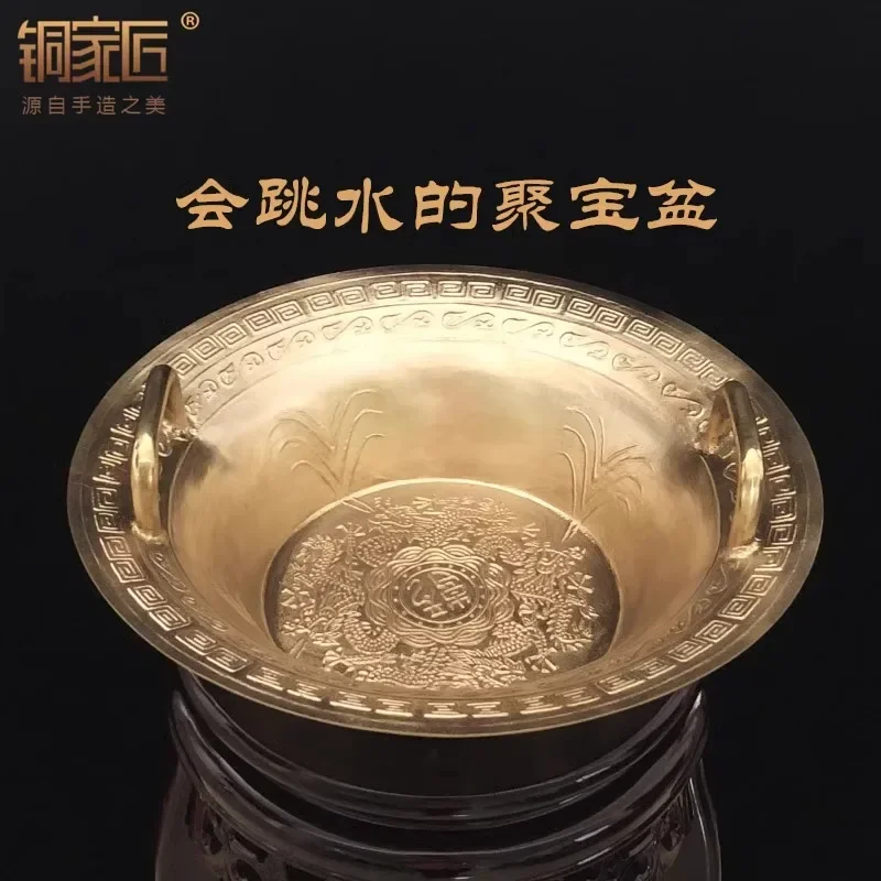 Thickened copper basin Pure copper cornucopia feng shui ornament Home decoration Living room office Lucky gathering gifts