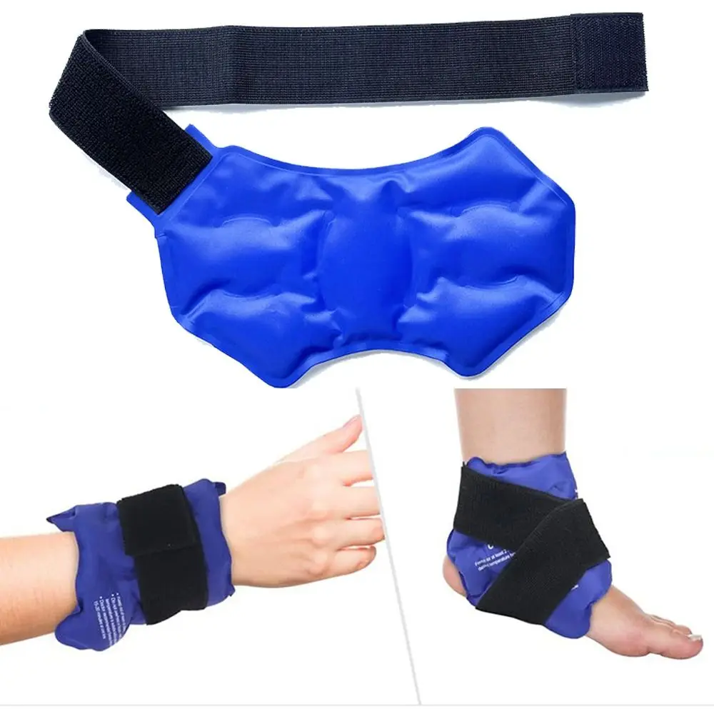 Practical Reusable Gel Ice Pack Hot Cold Therapy Pain Relief Ankle Brace Ice Pack Flexible Strap Design Dual Temperature Ice Bag