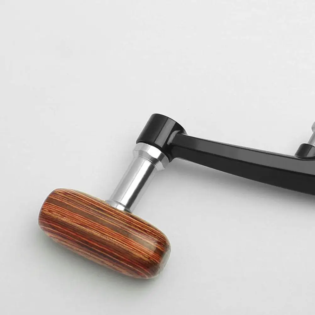 عجلة صيد معدنية معززة بغلاف عالي القوة من الخشب الصلب مقبض ذراع هزاز قابل للطي 90 ° اضغط على زر قارب المحيط #6