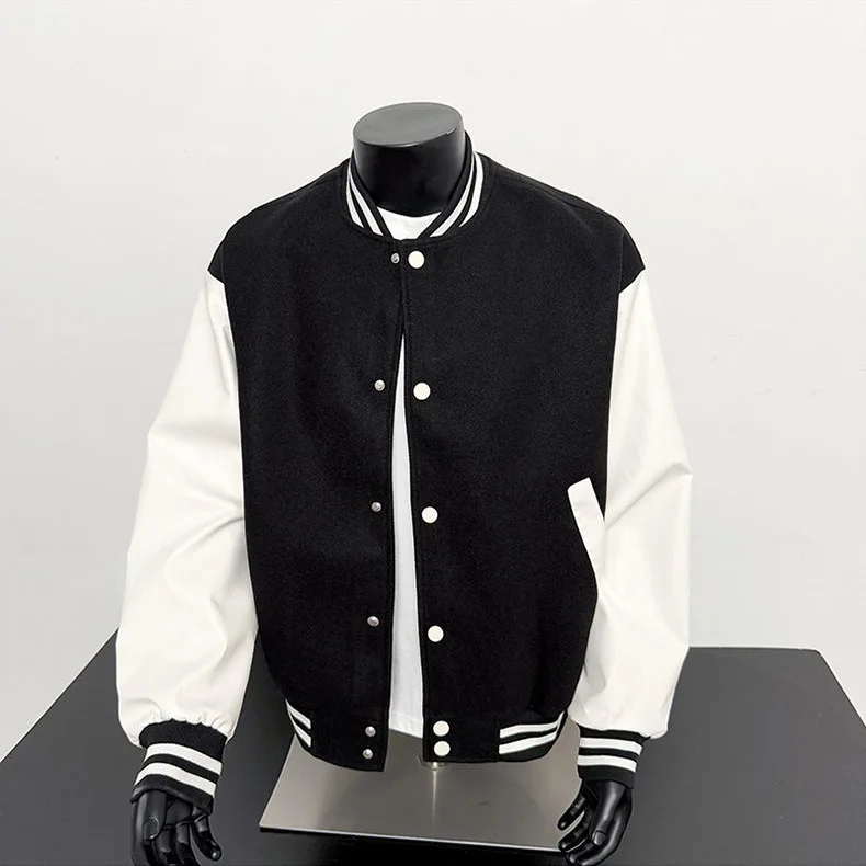 

Men's 2025 Autumn New Loose Casual Pornographic Couple Baseball Uniform American Stand-up Jacket Top