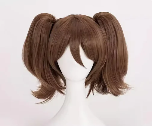 Diane Cosplay Wigs Brown Double Removable Clip Ponytails Heat Resistant Synthetic Hair Wig + Wig Cap