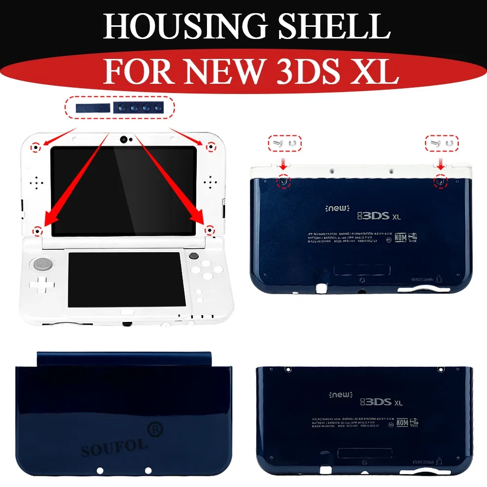 2026 New Blue Housing Front Back Shell For New 3DS XL Replacement Top and Bottom Cover Case Repair Parts For New 3DS XL Accessor view 6