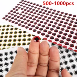 500/1000PCS Fishing Lure Eye 3D Lifelike Realistic Artificial Holographic Fake Eyes 3/4/5/6/7/8/9/10/11/12mm for Fly Tying Lures