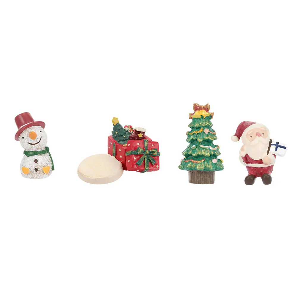 

4 Pcs Aquarium Decorative Ornaments Adorable Christmas Resin Craft Decors Small Scene Xmas Themed Adorns Hat Desktop
