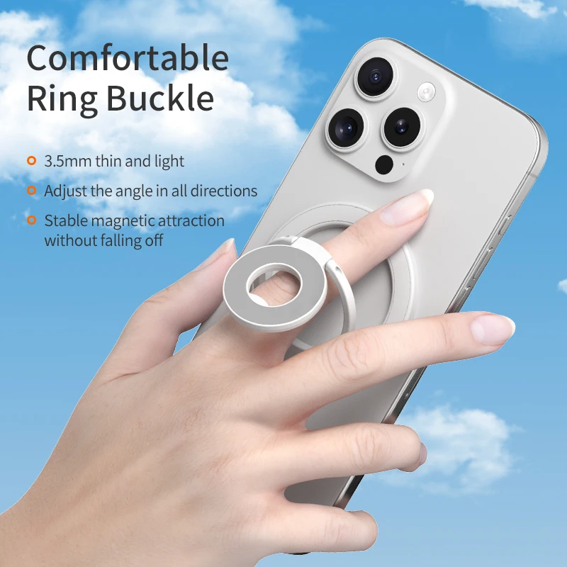 Multi-functional Phone Double-sided Magnetic Support for Magsafe Folding 360° Rotation Finger Ring Holder for iPhone 17 16 15 14