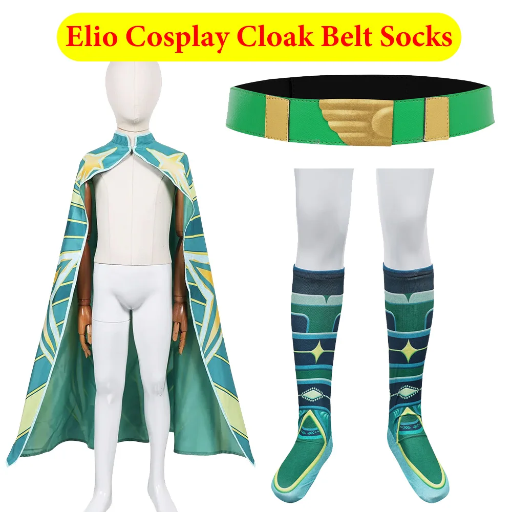 

Kids Elio Cosplay Cloak Belt Socks Movie Roleplay Cape Belts Stockings Children Outfits Costume Halloween Carnival Party Suit
