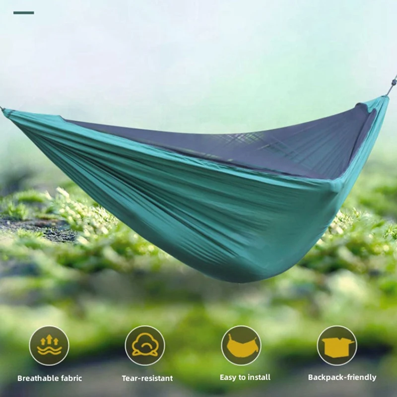 Automatic Quick-Open Elastic Mosquito Net Hammock Outdoor Camping Anti-Mosquito Mesh Hammock