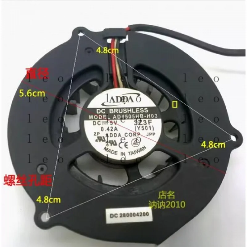 

BB for 1pc Dell Inspiron1100 5100 5110 5150 AD4505HB-H03 Laptop Cooling Fan