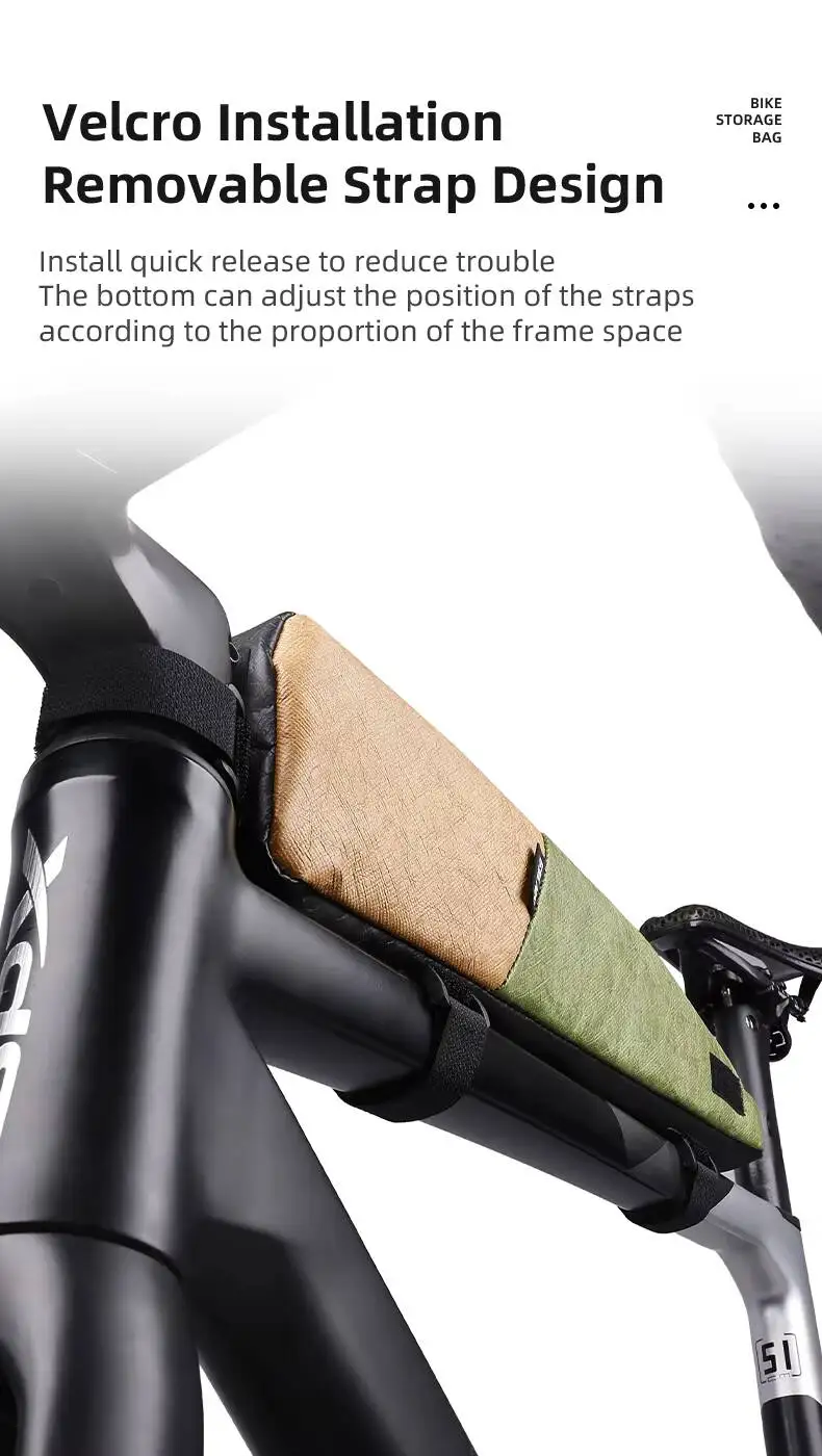 ESLNF Wasserdichte Fahrradtasche für Oberrohr, Beinfreundlich, Schlanker Stabiler Riemen, Passend für Mountainbikes und Rennräder, Leichtgewichtig, Langlebig – Detail 8