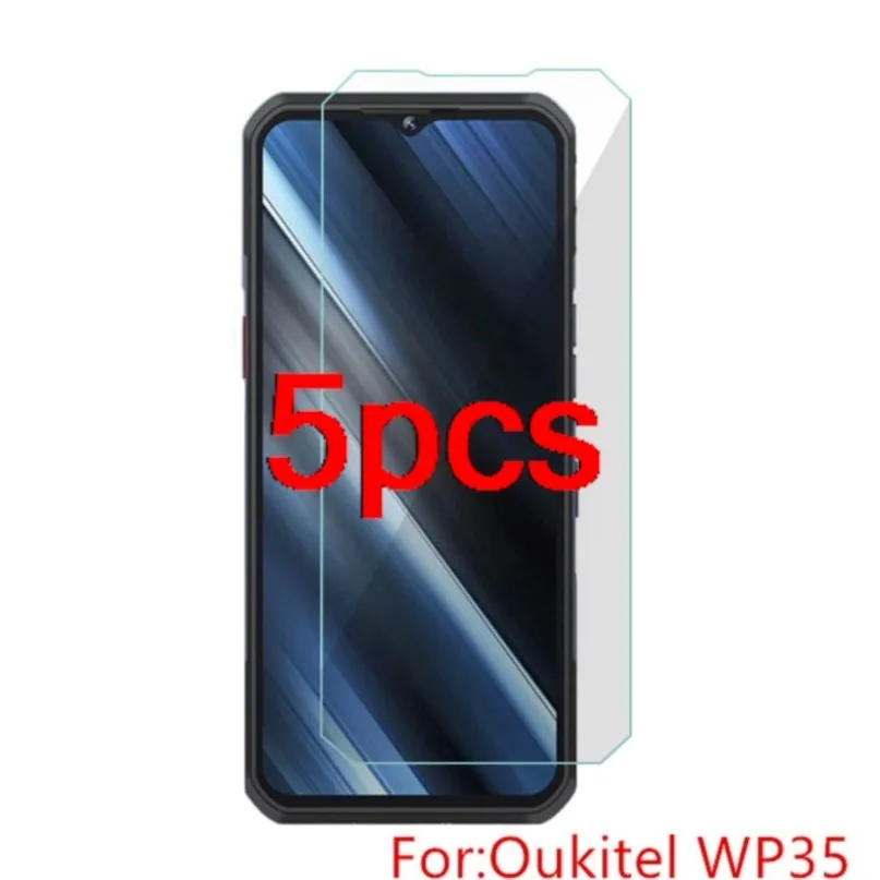 5pcs clear hd tempered glass on for oukitel wp35 screen protector thin for oukitelwp35 oukitel wp 35 2.5d protective front film