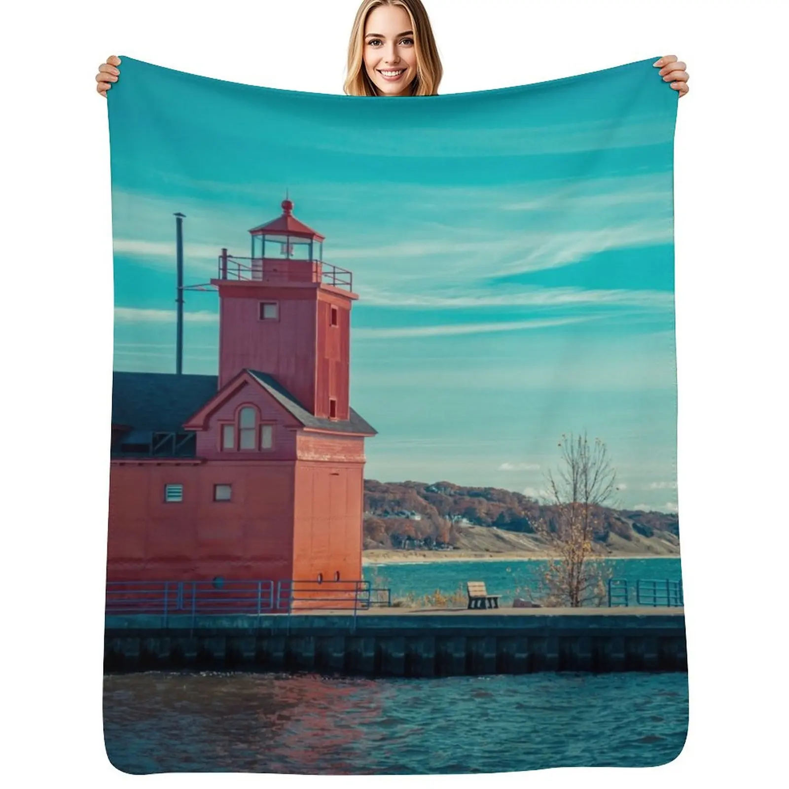 Sunny Summer at Big Red Throw Blanket Beach For Sofa Thin christmas gifts Baby Plaid on the sofa Sofa Throw Blankets