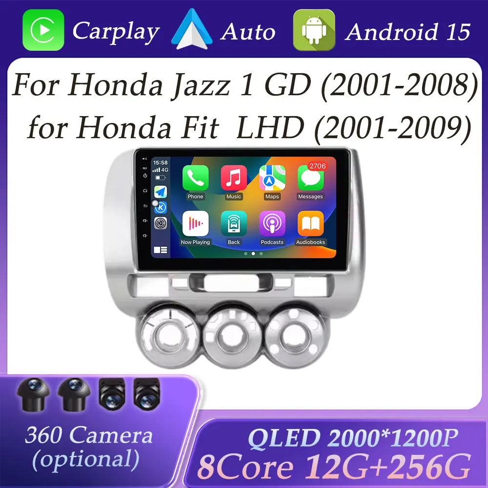 Для Honda Jazz 1 GD 2001-2008 для Honda Fit LHD 2001-2009 GPS Navi Автомобильный радиоприемник Видео Мультимедийный плеер Carplay Разделенный экран Для Honda Jazz 1 GD 2001-2008 для Honda Fit LHD 2001-2009 GPS Navi Автомобильный радиоприемник Видео Мультимедийный плеер Carplay Разделенный экран