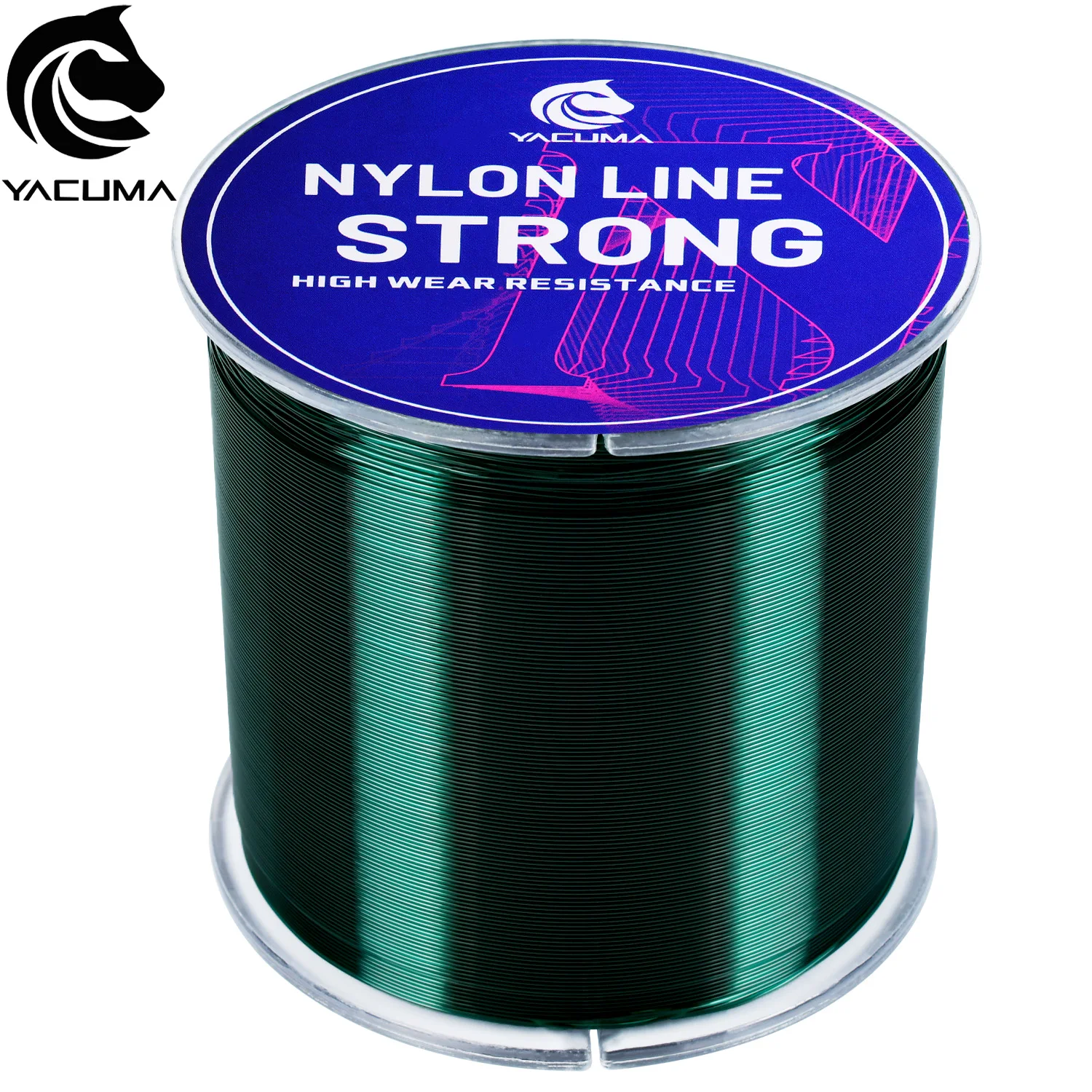 YACUMA 500M-546YDS Dunkelgrüne Nylon-Monofilament-Angelschnur aus Kohlefaser, vielseitiges handgefertigtes Perlen-Outdoor-Angelwerkzeug Pesca